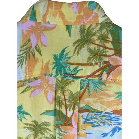 Billabong On Vacation Women's Shirt Woven Button Up Tropical Yellow Size Small - Picture 6 of 12